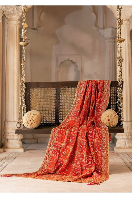 CORAL MEDIUM SILK SHAWL || WEDDING FESTIVE '26 VOL. 1 || AIK ATELIER