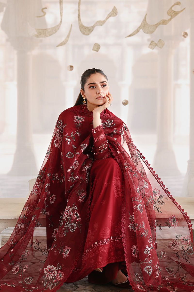 ROUGE FLARE-3PC EMBROIDERED LAWN SUIT | EID LAWN '26 | CROSS STITCH