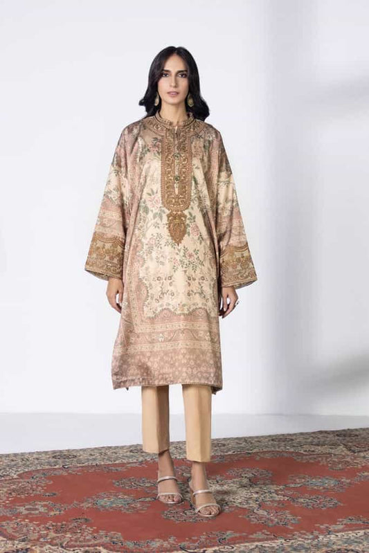 2 Piece - Embroidered Satin Suit || SILK || SAPPHIRE in UK USA UAE online kapraye.com