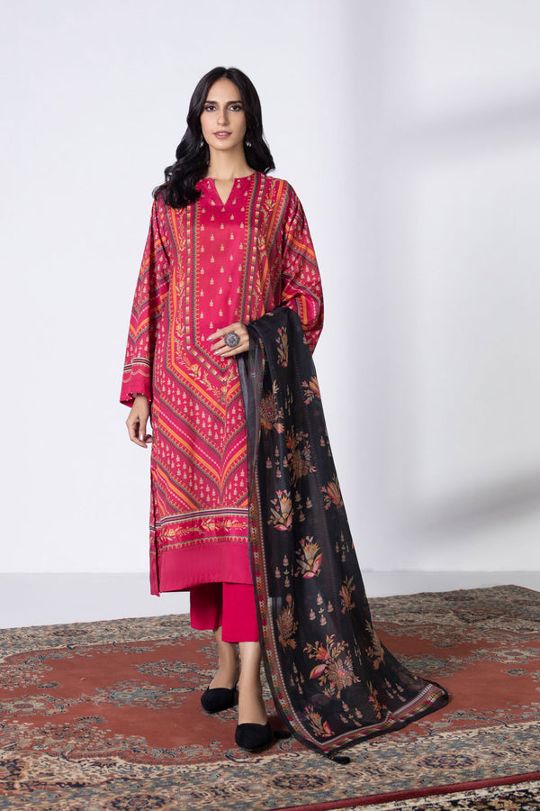 3 Piece - Printed Satin Suit || SILK || SAPPHIRE in UK USA UAE online kapraye.com