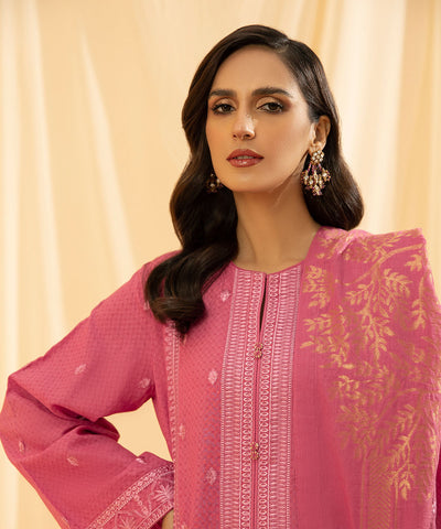 2 PIECE - DYED EMBROIDERED COTTON DOBBY SUIT | JACQUARD EID EDITION | SAPPHIRE in UK USA UAE online kapraye.com