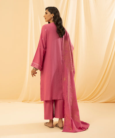 2 PIECE - DYED EMBROIDERED COTTON DOBBY SUIT | JACQUARD EID EDITION | SAPPHIRE in UK USA UAE online kapraye.com