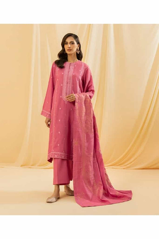 2 PIECE - DYED EMBROIDERED COTTON DOBBY SUIT | JACQUARD EID EDITION | SAPPHIRE in UK USA UAE online kapraye.com