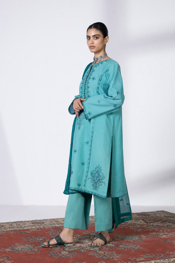 3 Piece - Embroidered Dobby Suit || SIGNATURE || SAPPHIRE in UK USA UAE online kapraye.com