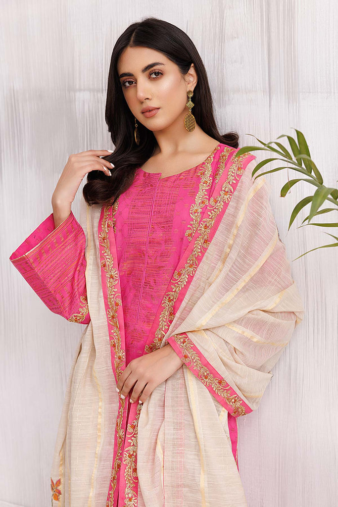 3-Pc charizma Embroidered Lawn Jacquard With Fancy Dupatta CBN23-04 | Bunnti | Charizma in UK USA UAE online kapraye.com