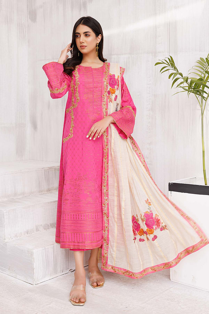 3-Pc charizma Embroidered Lawn Jacquard With Fancy Dupatta CBN23-04 | Bunnti | Charizma in UK USA UAE online kapraye.com