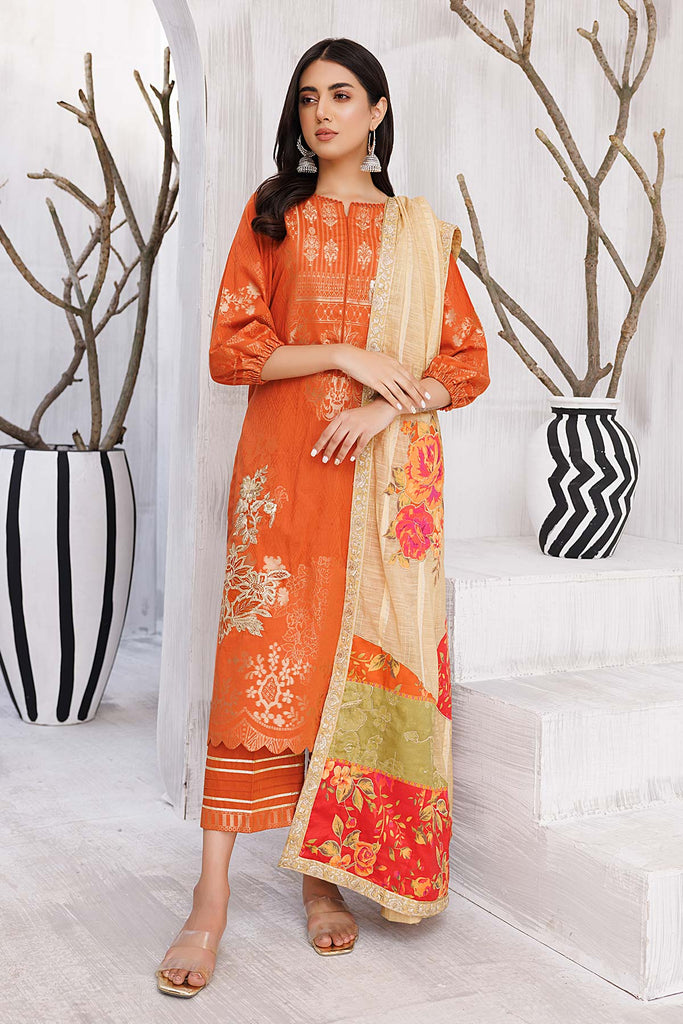 3-Pc charizma Embroidered Lawn Jacquard With Fancy Dupatta CBN23-05 | Bunnti | Charizma in UK USA UAE online kapraye.com