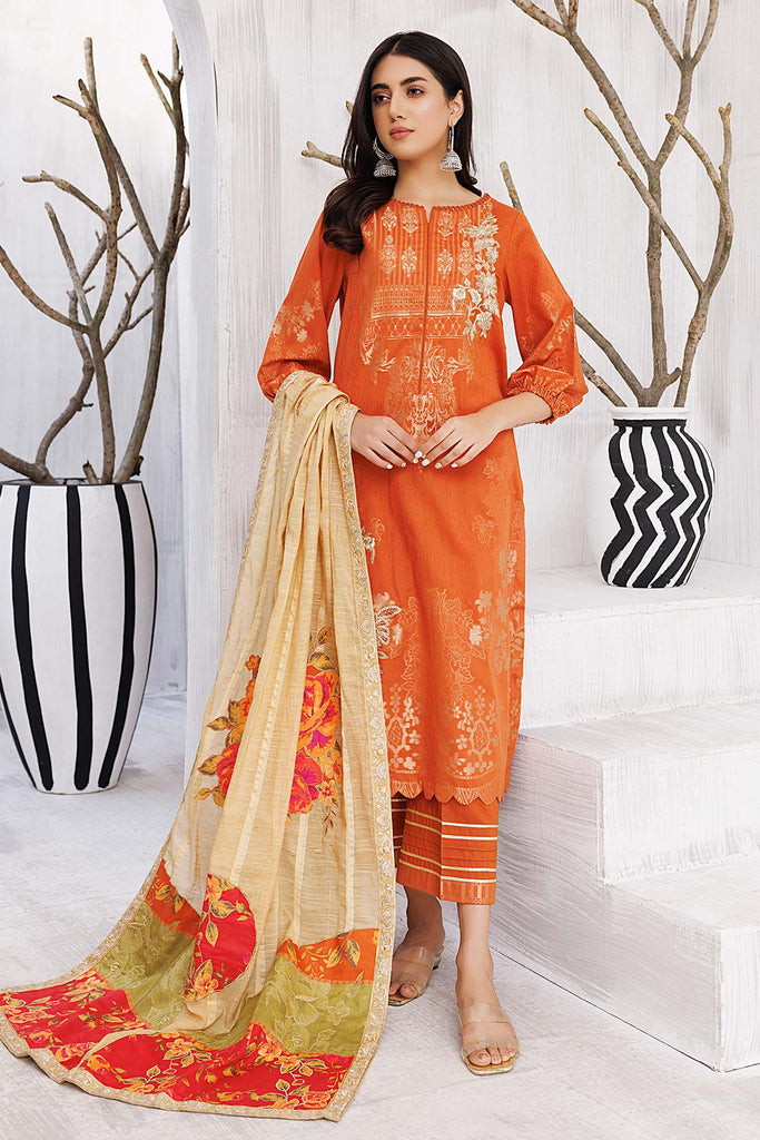 3-Pc charizma Embroidered Lawn Jacquard With Fancy Dupatta CBN23-05 | Bunnti | Charizma in UK USA UAE online kapraye.com