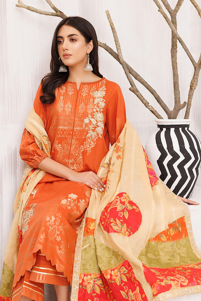 3-Pc charizma Embroidered Lawn Jacquard With Fancy Dupatta CBN23-05 | Bunnti | Charizma in UK USA UAE online kapraye.com