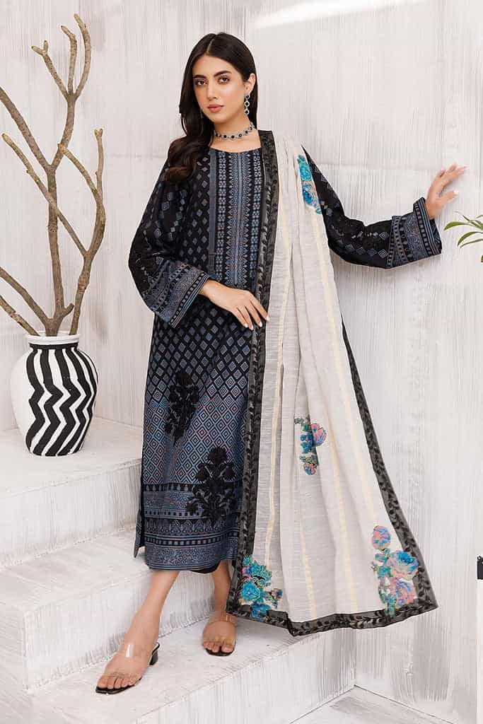 3-Pc charizma Embroidered Lawn Jacquard With Fancy Dupatta CBN23-07 | Bunnti | Charizma in UK USA UAE online kapraye.com