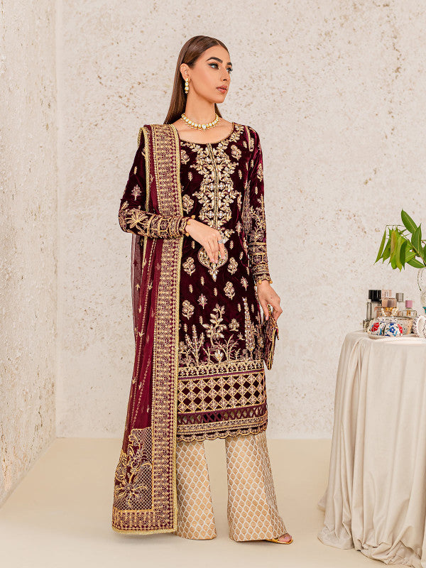 Aliyaa 02 || EMBROIDERED VELVET '22 || Gulaal in UK USA UAE online kapraye.com