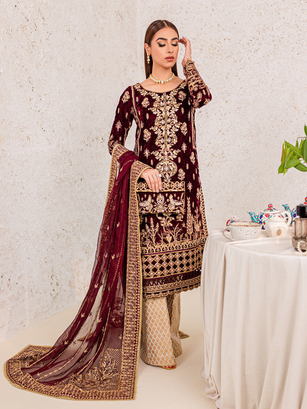 Aliyaa 02 || EMBROIDERED VELVET '22 || Gulaal in UK USA UAE online kapraye.com