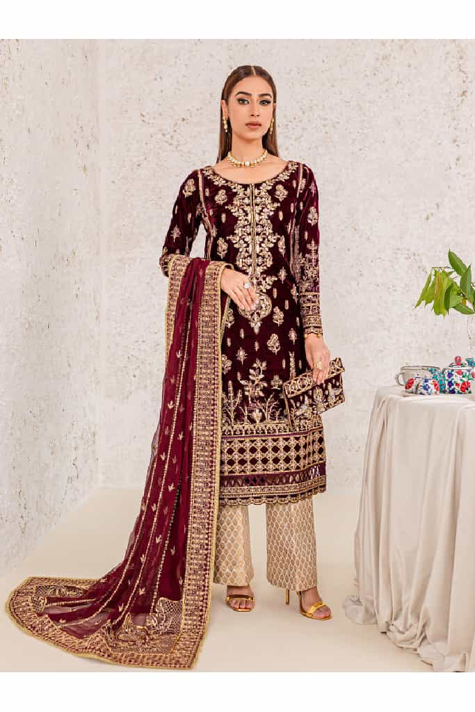 Aliyaa 02 || EMBROIDERED VELVET '22 || Gulaal in UK USA UAE online kapraye.com