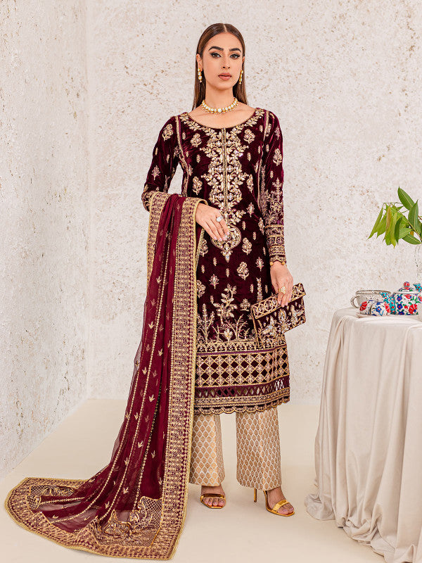 Aliyaa 02 || EMBROIDERED VELVET '22 || Gulaal in UK USA UAE online kapraye.com