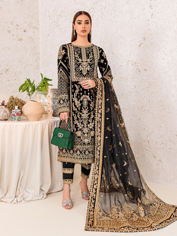 Azra 01 || EMBROIDERED VELVET '22 || Gulaal in UK USA UAE online kapraye.com